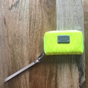 Michael Kors Neon Yellow Phone Wristlet